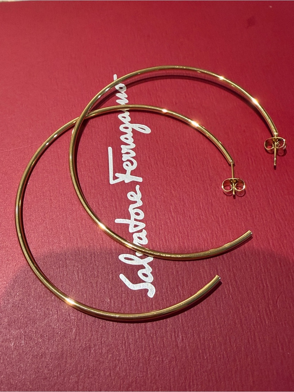 Vintage Gold Hoop Earrings - Picture 1 of 2